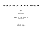 Picture of Anne Rice screenplay for the movie, 